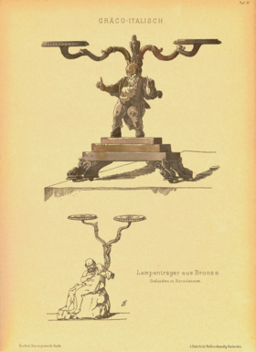 Plate 57, "Lampenträger aus Bronze". Kunstgewerbliche Vorbilder aus dem Alterthum