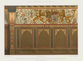 Plate 102-103, "Berlin. Paneele Waddecoration und Decke im G. Sedlmayr'schen Hause Zum Spaten". Innere Ausbau