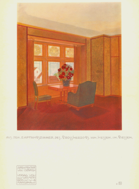 Plate 31, "Aus dem Empfangszimmer des Grossherzogs von Hessen in Giessen". Architektur von Olbrich