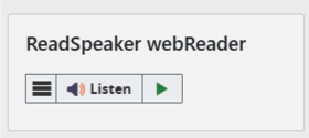 ReadSpeaker webReader banner with Listen button and green play icon