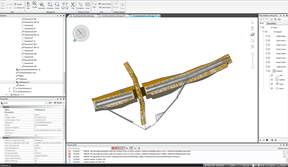 Screen shot from street drainage design with Novapoint-software.