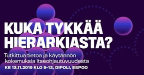 Kuka tykkää hierarkiasta? -tapahtuma Dipolissa 13.11.2019