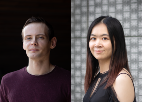 Portraits of two student merged