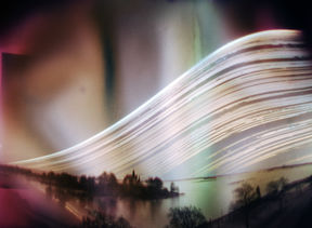 Photograph of an island taken with a long exposure 