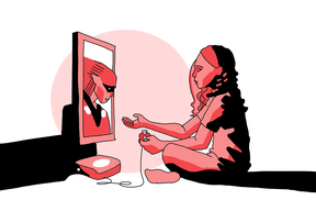 Kuvituskuva videopelien pelaajasta