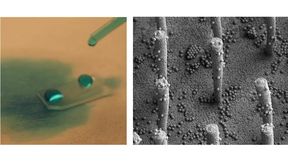 A pipette and drops of water, some microscopic surface  