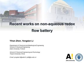 Recent work on non-aqueous redox flow battery