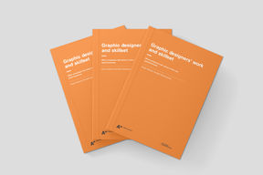 Cover of the thesis book 'Graphic designers' work and skillset - what companies talk about in their job advertisements.' by Paulo Dziobczenski