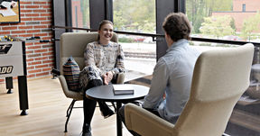 Students talking to each other