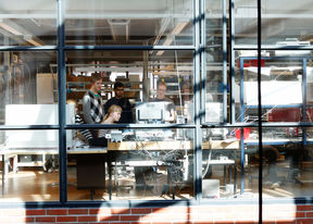 Photo of students studying, Otaniemi campus. 
