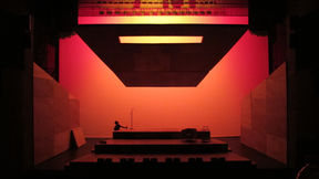 Unexpected landscape on the stage encountered during technical rehearsals.