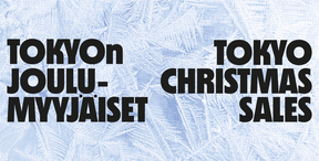 Image with snowy background. Titletext: Tokyo Christmas Sales