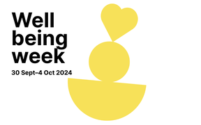 wellbeing weekin logo keltaisilla kuvioilla