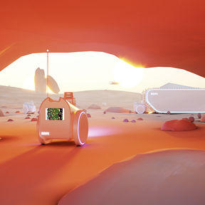 Artist's impression of a the MarsuBot fleet exploring other worlds