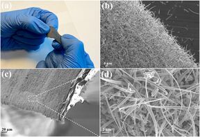 GaAs nanowires grown directly on flexible polyimide tape