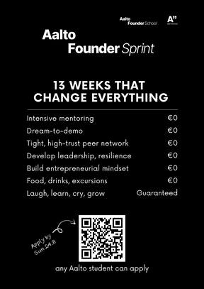 Founder Sprint application flyer