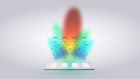 Colourful illustration of a schematic showing four amplifiers connected to four antennas.