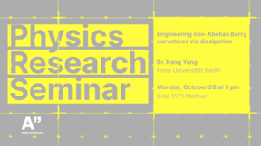 Physics Research Seminar at Aalto University. Topic: Engineering non-Abelian Berry curvatures via dissipation. Mon, Oct 20, 3 pm.