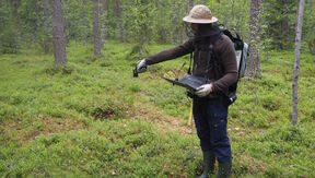 Field measurement of forest floor spectra.