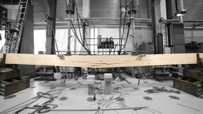 A glued-laminated timber beam, which was tested in the doctoral study.