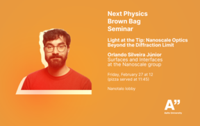 Physics seminar on nanoscale optics by Orlando Silveira Júnior, Feb 27 at 12 in Nanotalo lobby, Aalto University.