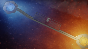 Design of two transmon qubits coupled via a tunable coupler.