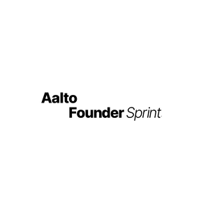 Black text logo on white background reading “Aalto Founder Sprint.”
