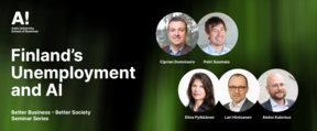 Seminar banner: Finland’s Unemployment and AI