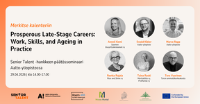 Tutkimussymposiumin juliste, kuusi puhujaa ja logot.