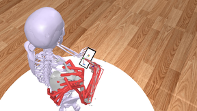 Log2Motion-simulaatio tuki- ja liikuntaelimistön mallilla älypuhelimen avulla.