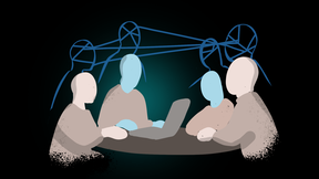 TeamTwins acts as a kind of digital mirror or twin that helps you reflect on your own traits, attitudes, and ways of working in relation to teammates and partners. Illustration: Matti Ahlgren, Aalto University.