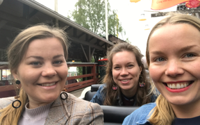 The 3 members from the Kenno team smiling at the camera in a picture selfie style
