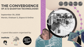 Event poster for “The Convergence of AI &amp; Quantum Technologies” on 30 Sept 2026 in Espoo and online