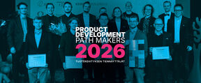 Product Development Path Makers 2026 logo with photo of the 2025 winners in the award gala.