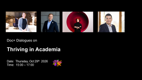 Images of the panelists and the moderator