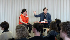Prof. Ramia Mazé (on left) and Chief Design Officer, Dr. Anne Stenros. Photo: Emilija Veselova.