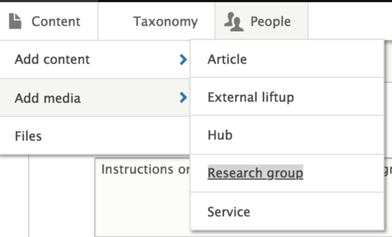example / add research group