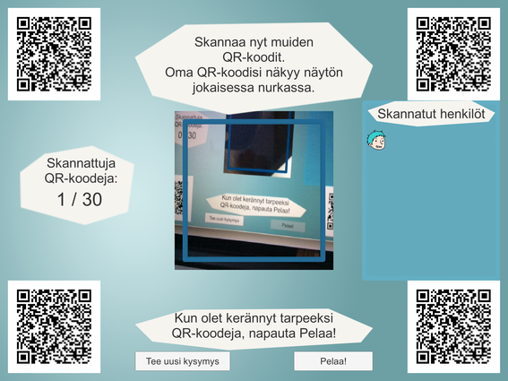 Kysymysten skannaus Tämä elämä -pelissä