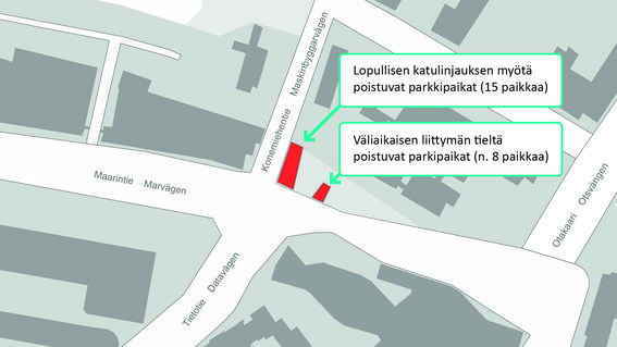 Maarintie ja Konemiehentie Kuva: Raide-Jokeri