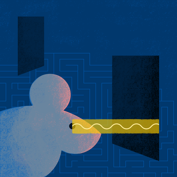 Light shows a mouse a way to a door