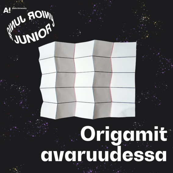 Origami avaruustaustalla