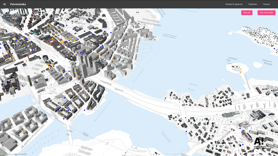 3D model of Kalasatama/Kulosaari in Palvelututka app