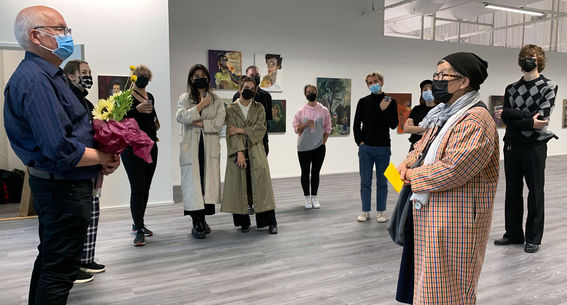 Rastas giving a speech at the opening ofthe last art exhibition