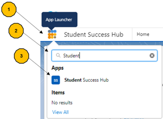 Image: How to open Student Success Hub