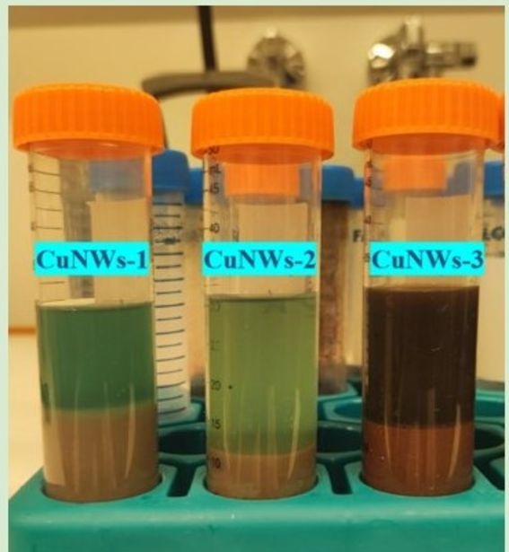 Synthesis of copper nanowires in different reaction conditions. Photo by Aalto University, Xiang Hu.