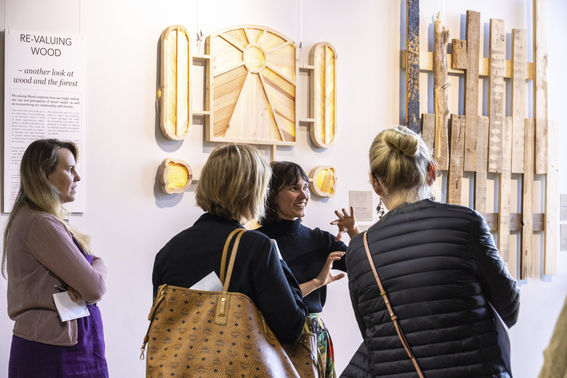 Visitors at the Designs for a Cooler Planet exhibitions 2022.