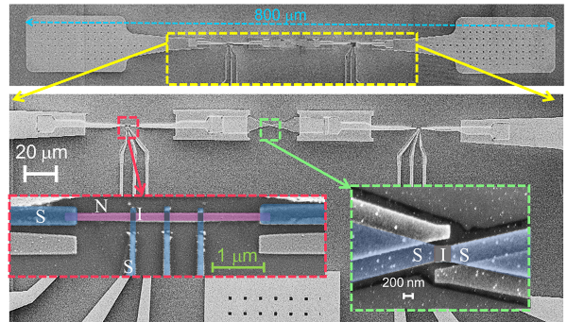 A figure from a paper in greyscale shows Josephson junctions and thermal bolometers.