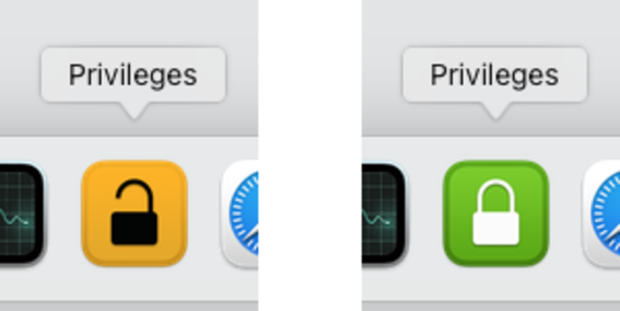 Privileges app in Dock