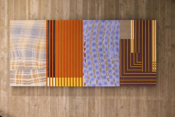 A colourful painting on a concrete wall