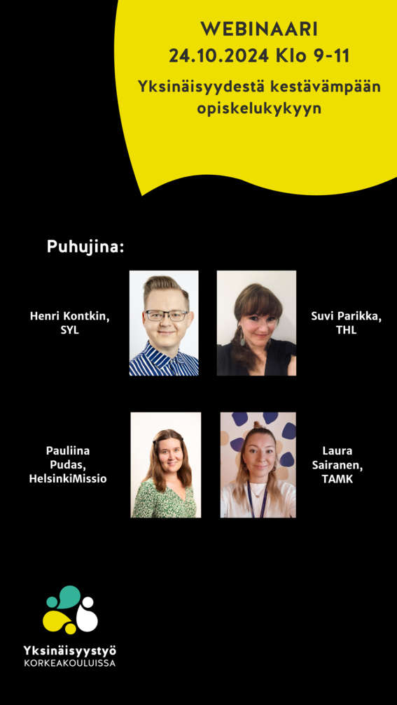 Webinaari yksinäisyydestä kestävämpään opiskelukykyyn.